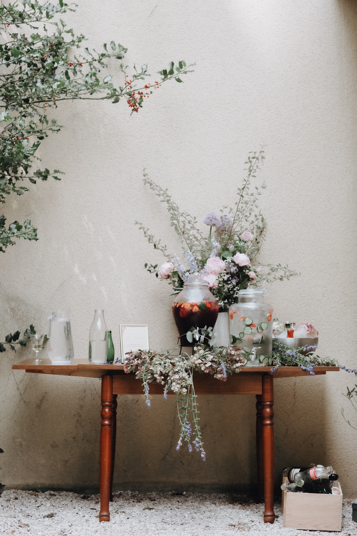 Détails floraux de réception de mariage