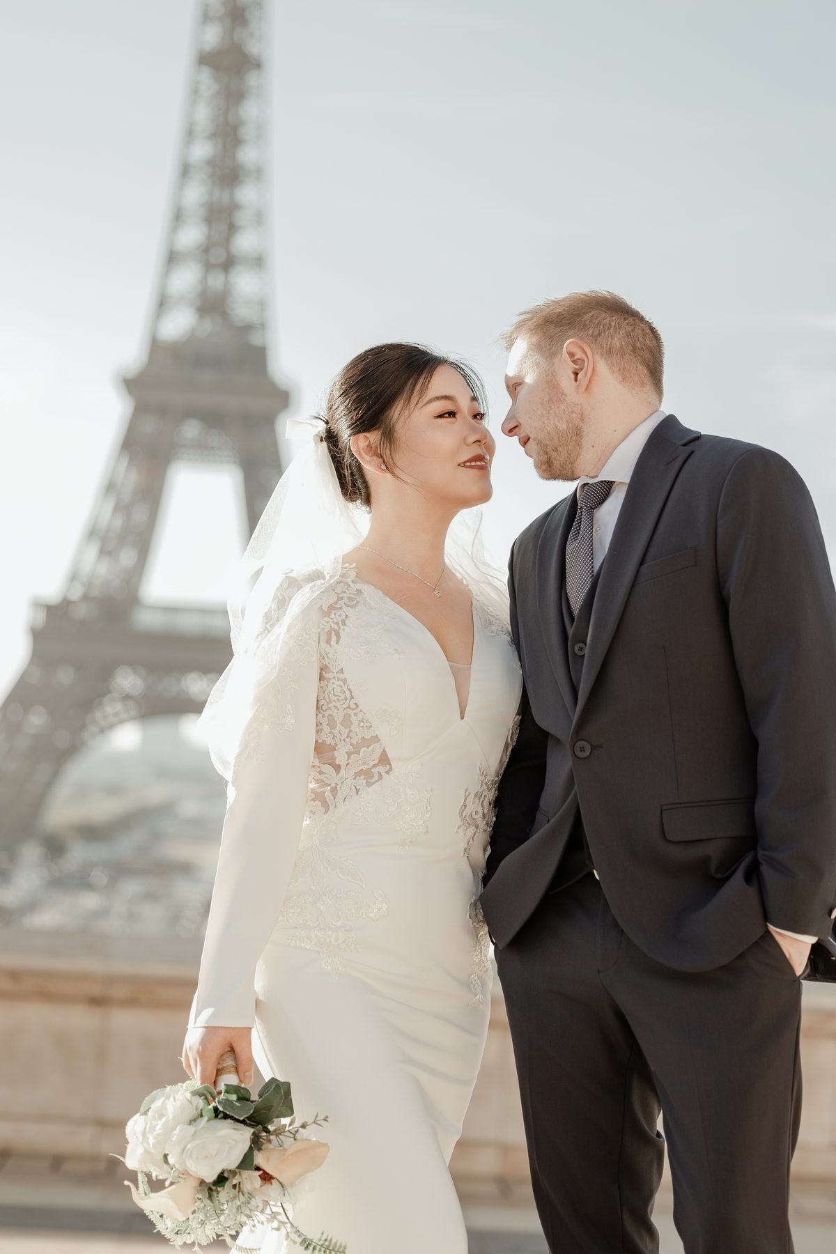 Couple at a Paris cafe
